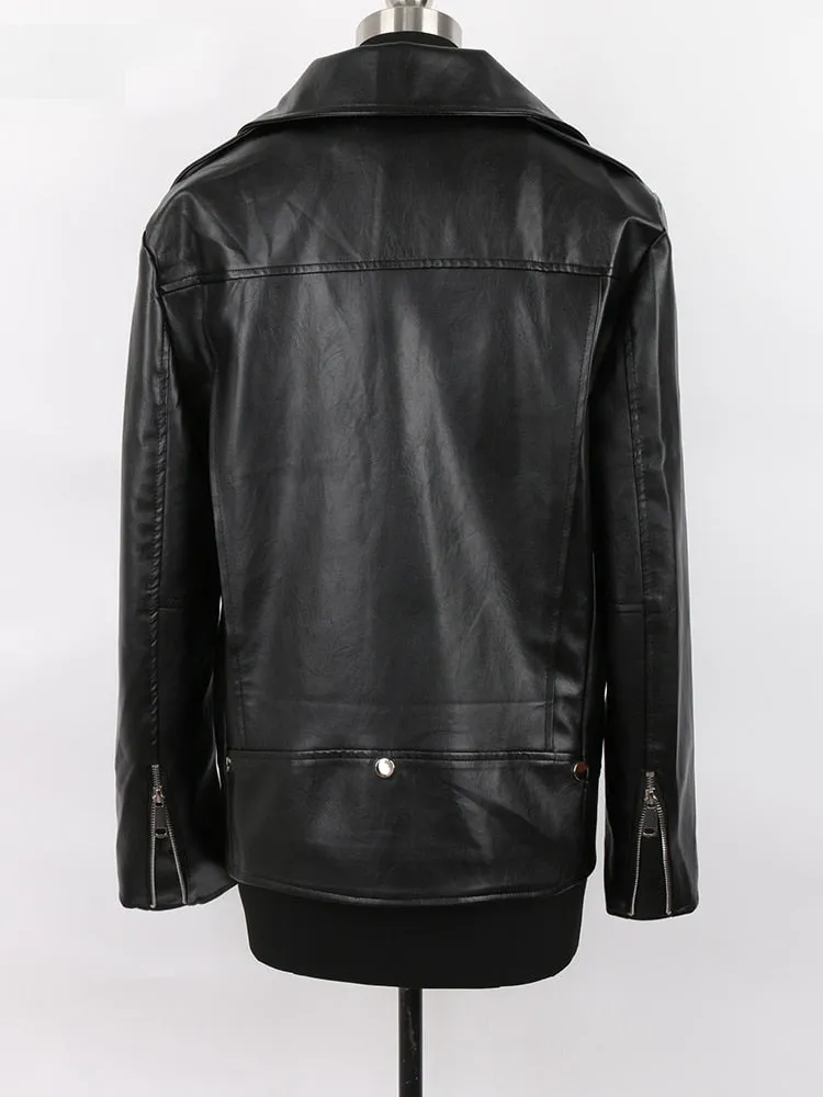 Ashore Shop Spring Autumn Waterproof Black Faux Leather Biker Jacket Men Long Sleeve Zipper Cool Plus Size Designer Clothes 5XL