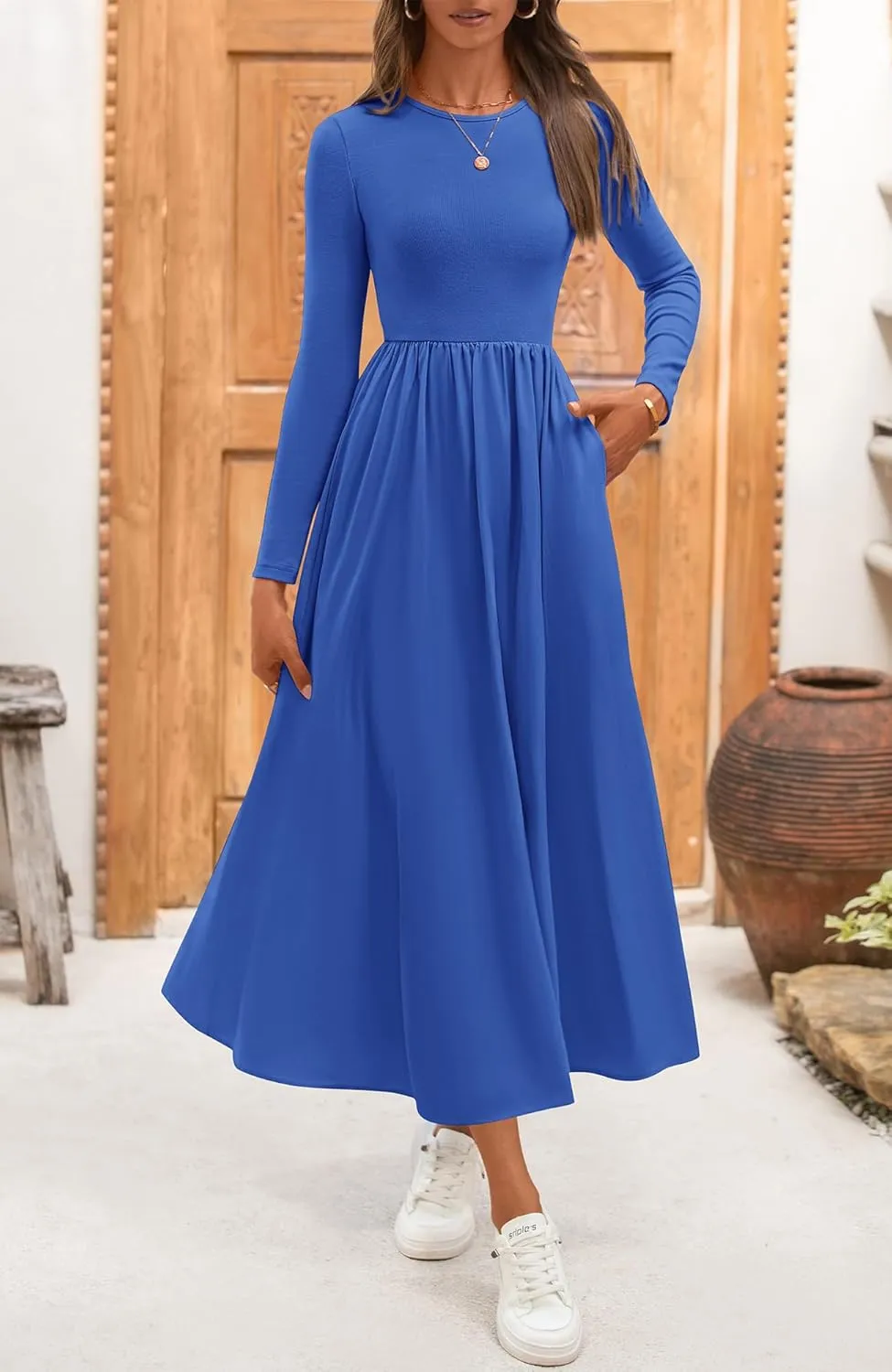 BTFBM Casual Long Sleeve Dresses Spring Dresses 2025 Wedding Guest Dress Midi Dress Flowy Bohemian Long Dress