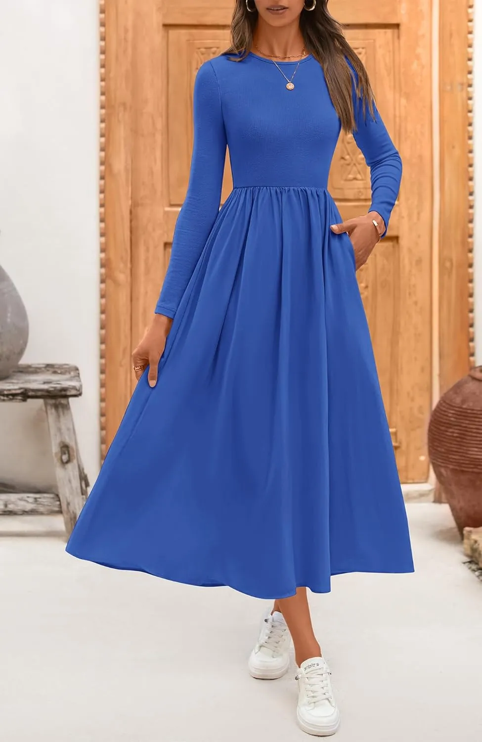 BTFBM Casual Long Sleeve Dresses Spring Dresses 2025 Wedding Guest Dress Midi Dress Flowy Bohemian Long Dress
