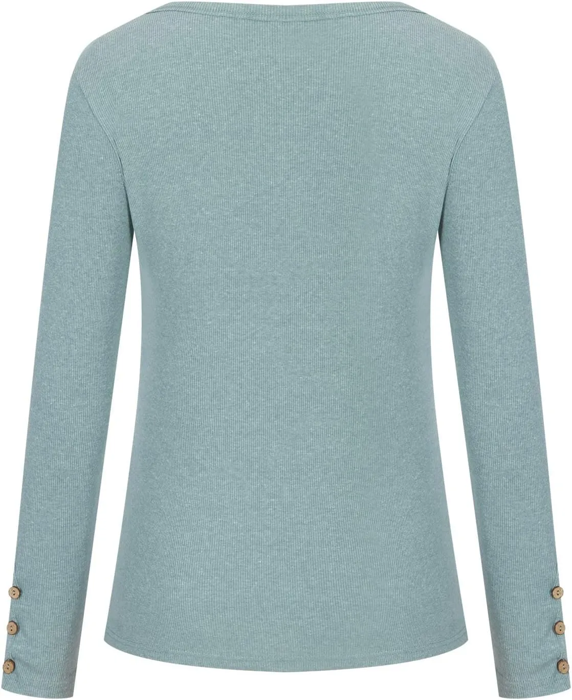 Ceboyel Long Sleeve Shirts for Women Trendy Ribbed Knit Blouses Button Down Henley Tops Fitted Cute Laides Fall Outfits 2023