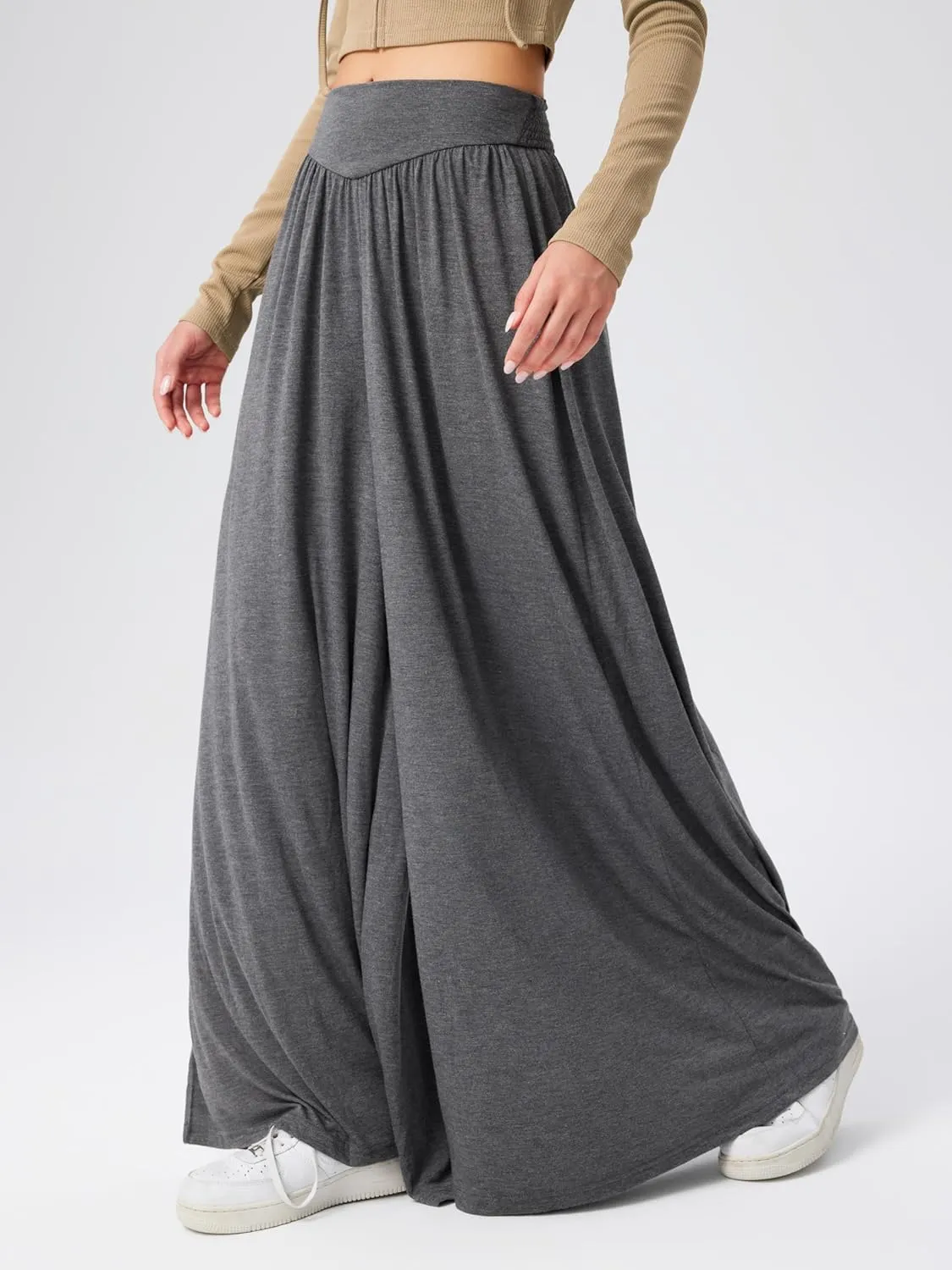 CIDER Womens Palazzo Wide Leg Lounge Pants Casual Loose Fit Comfy Boho Ruffle Pants