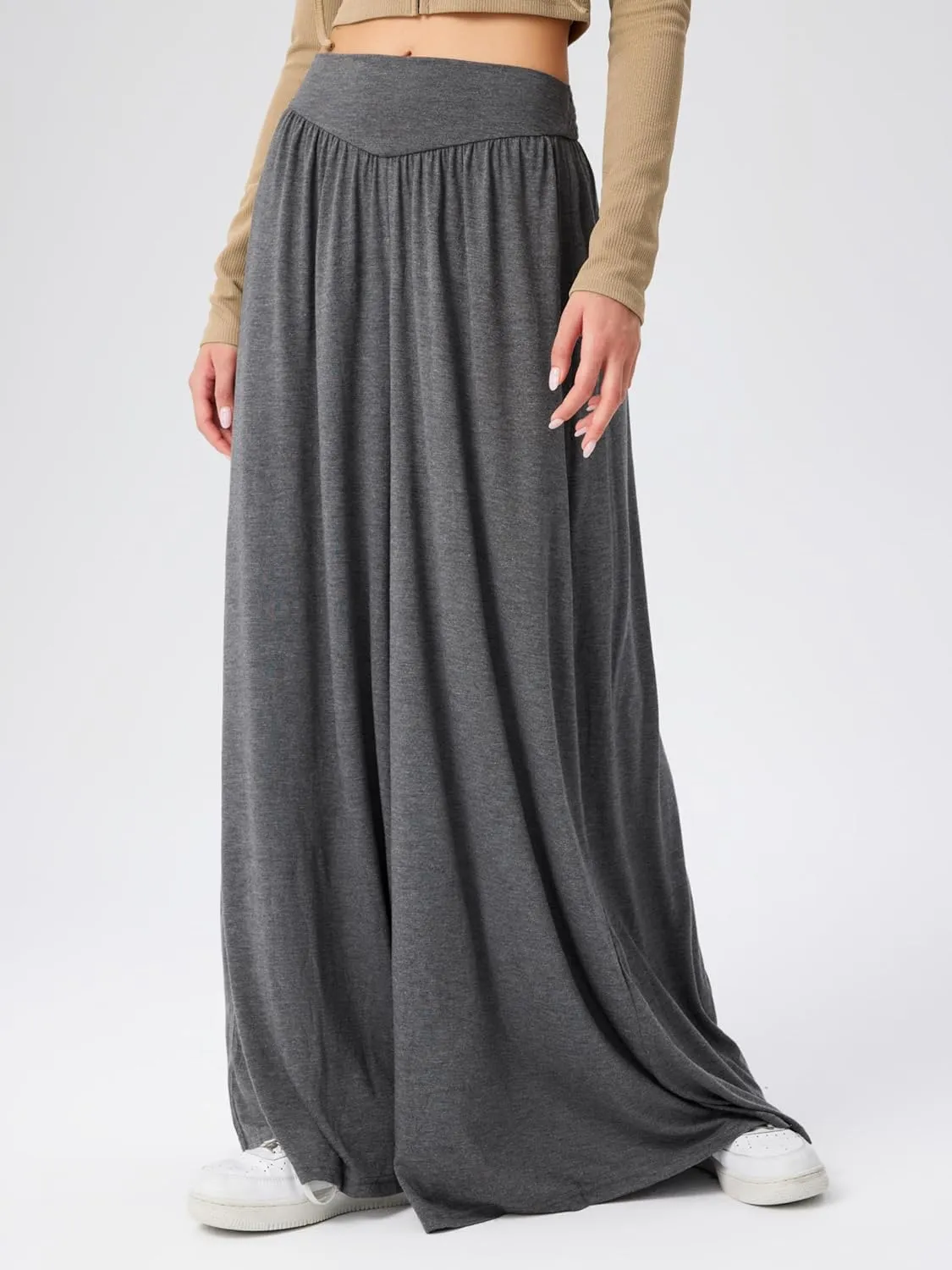 CIDER Womens Palazzo Wide Leg Lounge Pants Casual Loose Fit Comfy Boho Ruffle Pants