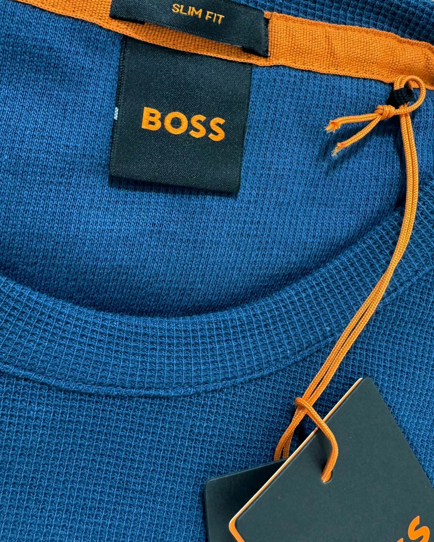 Hugo Boss Casual Sweater Dark Blue Waffle Slim Fit L SALE