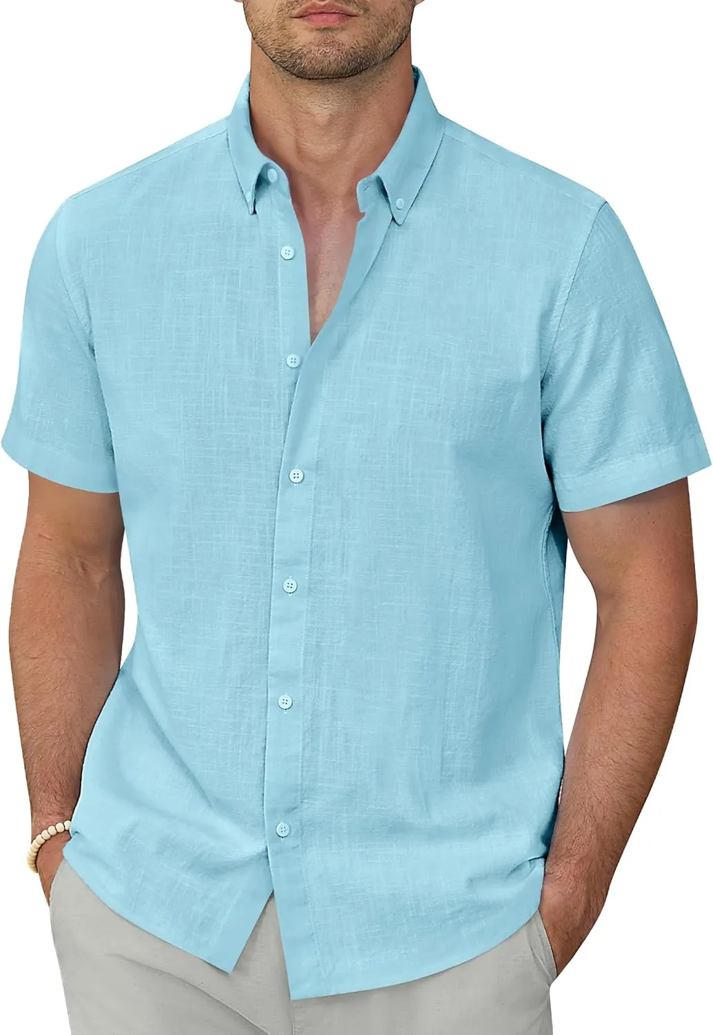Linen Shirts for Men Short Sleeve Linen Button Down Shirts Hawaiian Shirt for Men Beach Shirts Summer Shirts