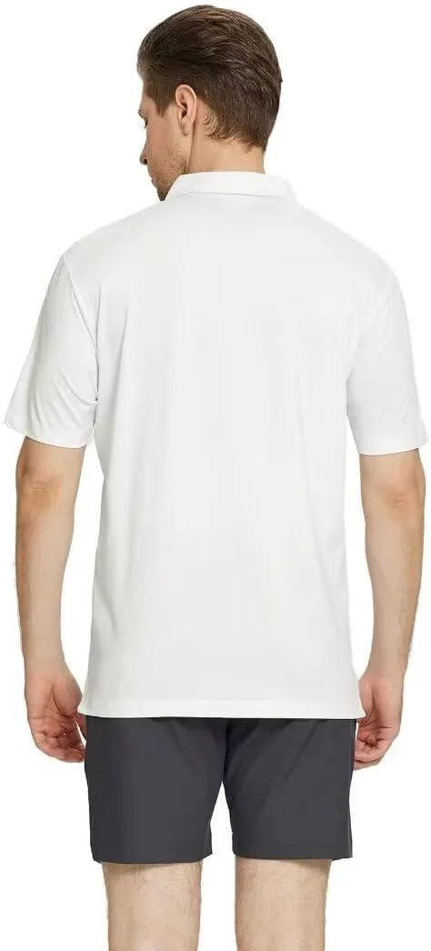 M MAELREG Golf Polo Shirts for Men Short Sleeve Dry Fit Solid Moisture Wicking Casual Performance Collared Mens Polo Shirts