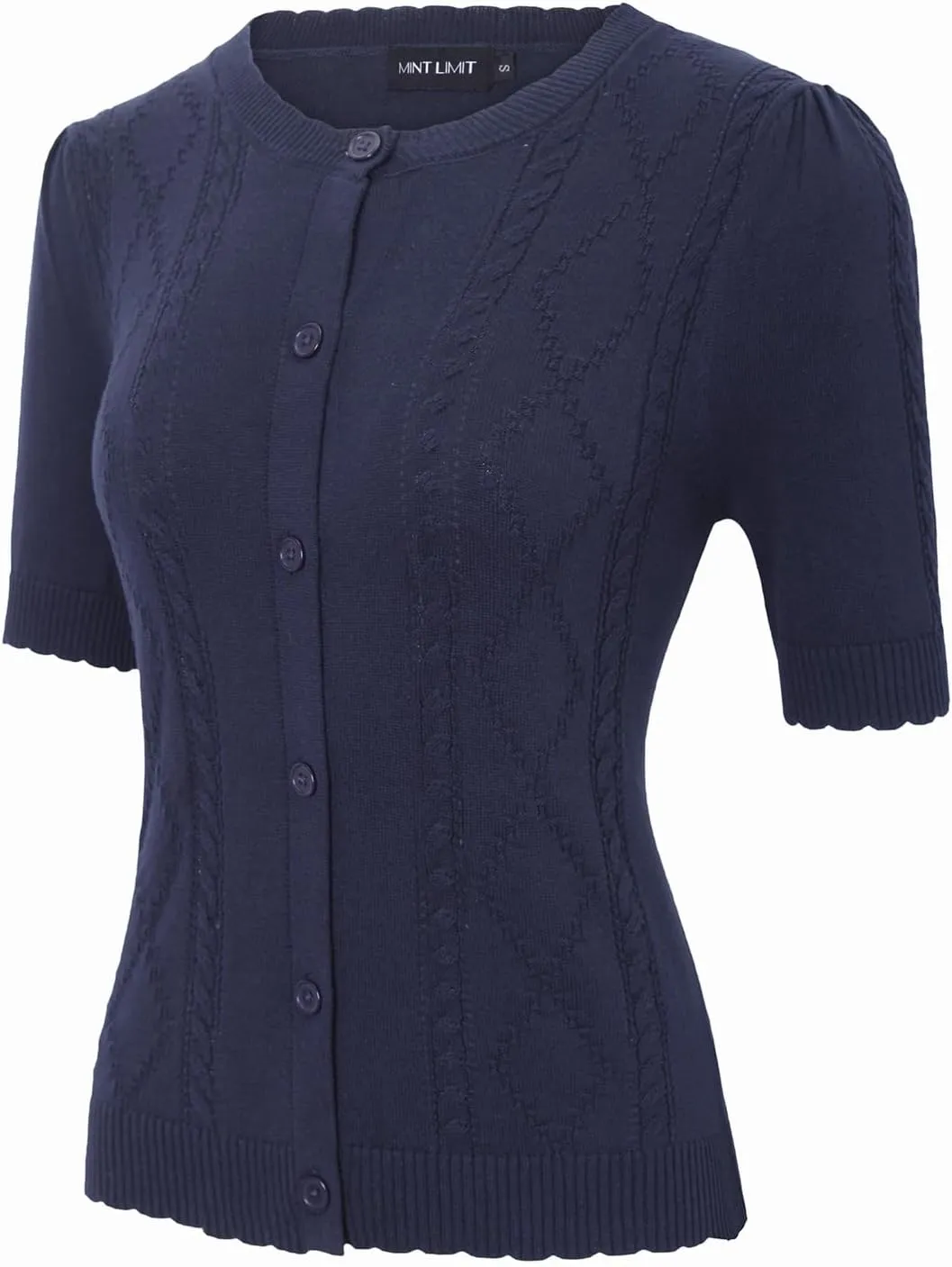 MINTLIMIT Cropped Cardigan Sweaters for Women 2025 V Neck Knit Bolero Shrugs Short Sleeve Lightweight Button Up Sweaters