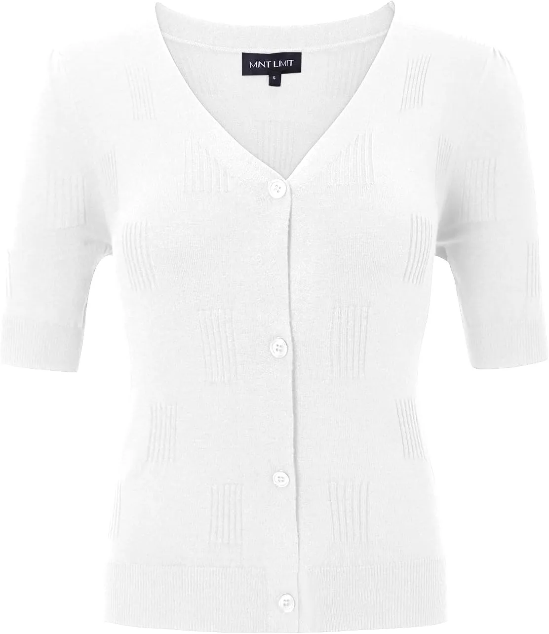 MINTLIMIT Cropped Cardigan Sweaters for Women 2025 V Neck Knit Bolero Shrugs Short Sleeve Lightweight Button Up Sweaters
