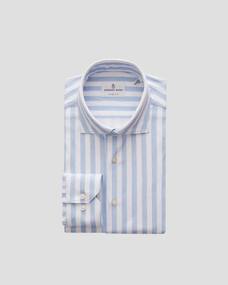 MODERN 4 FLEX STRETCH KNIT SHIRT - Light pastel blue