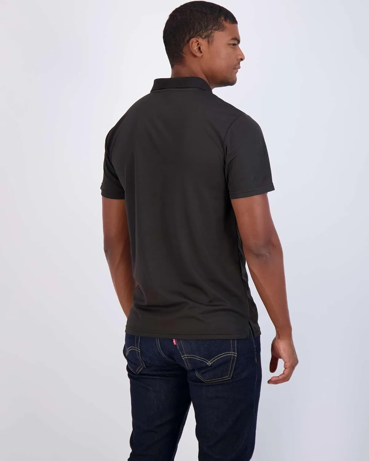 Real Essentials 3 Pack: Men's Quick-Dry Short Sleeve Athletic Performance Polo Shirt (Available in Big & Tall)