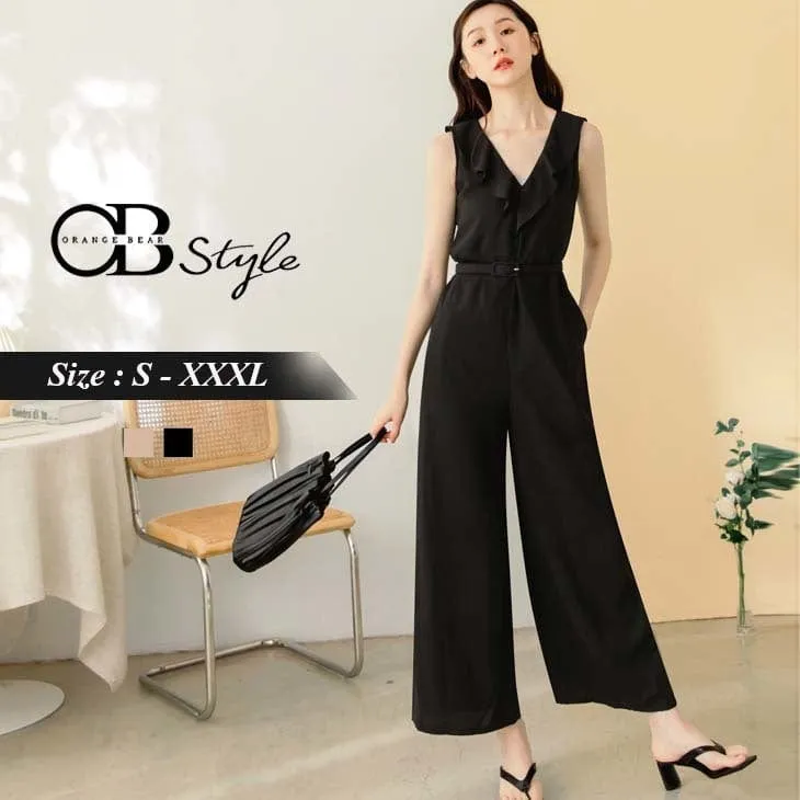 SLEEVELESS V-NECK JUMPSUITS