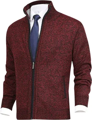 Sport Jackets for Men Men's Fashion Loose Cardigan Warm Jacket Sweater Stand Collar Knitting Coat Jackets