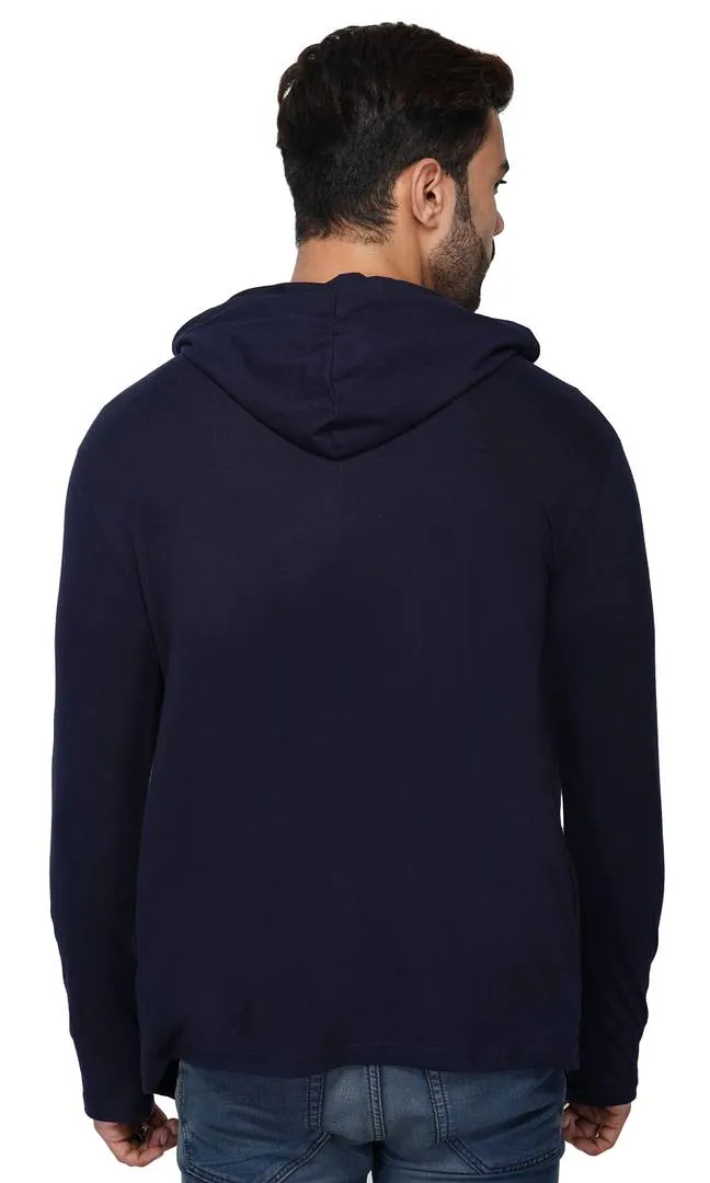 Stylish Full Sleeve Thumb Blue Shrug For Men
