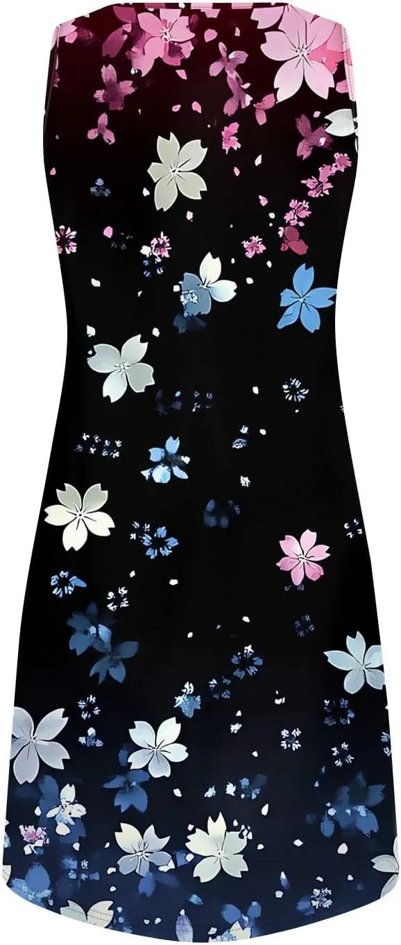 Summer Beach Vacation Clothes Spring Dresses for Women 2025 Sleeveless V Neck Loose Casual Sundresses