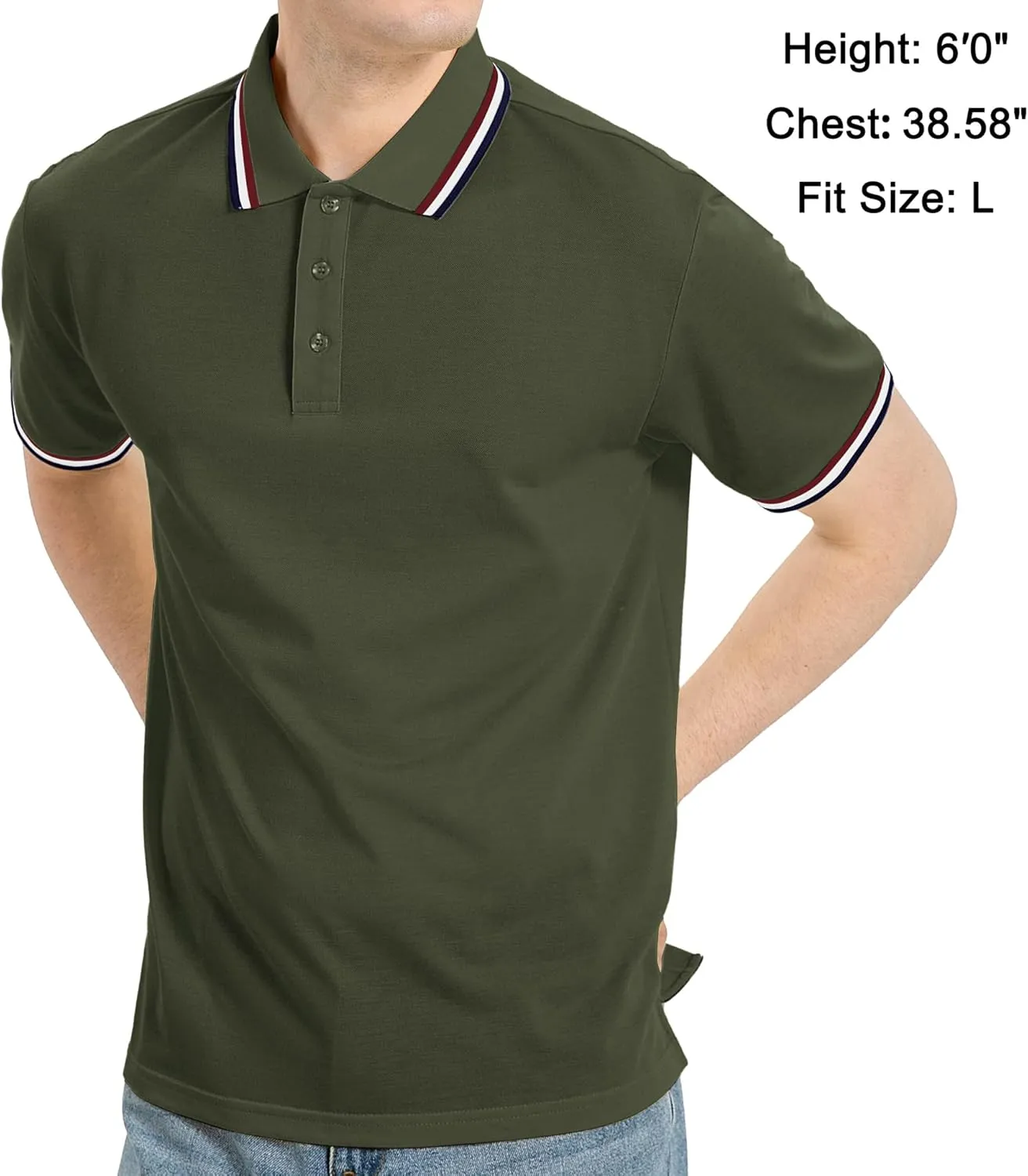 V VALANCH Mens Golf Polo Shirts Short Sleeve Moisture Wicking Golf Polo Shirts Collared Athletic Tennis Shirt