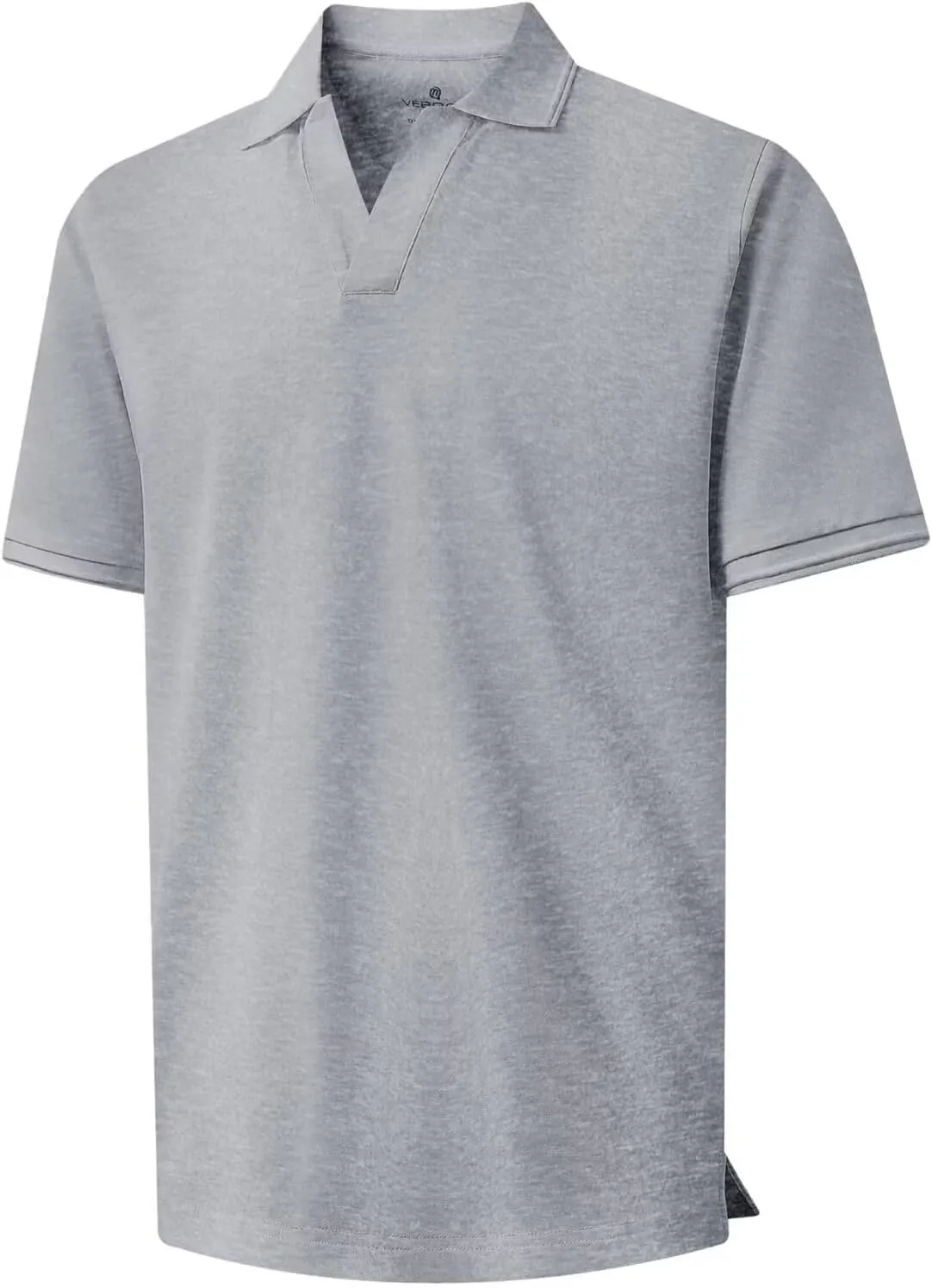 VEBOON Mens V Neck Polo Shirts Short Sleeve Lightweight Business Collared Shirts Performance Golf Polo Shirts for Men