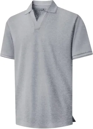 VEBOON Mens V Neck Polo Shirts Short Sleeve Lightweight Business Collared Shirts Performance Golf Polo Shirts for Men