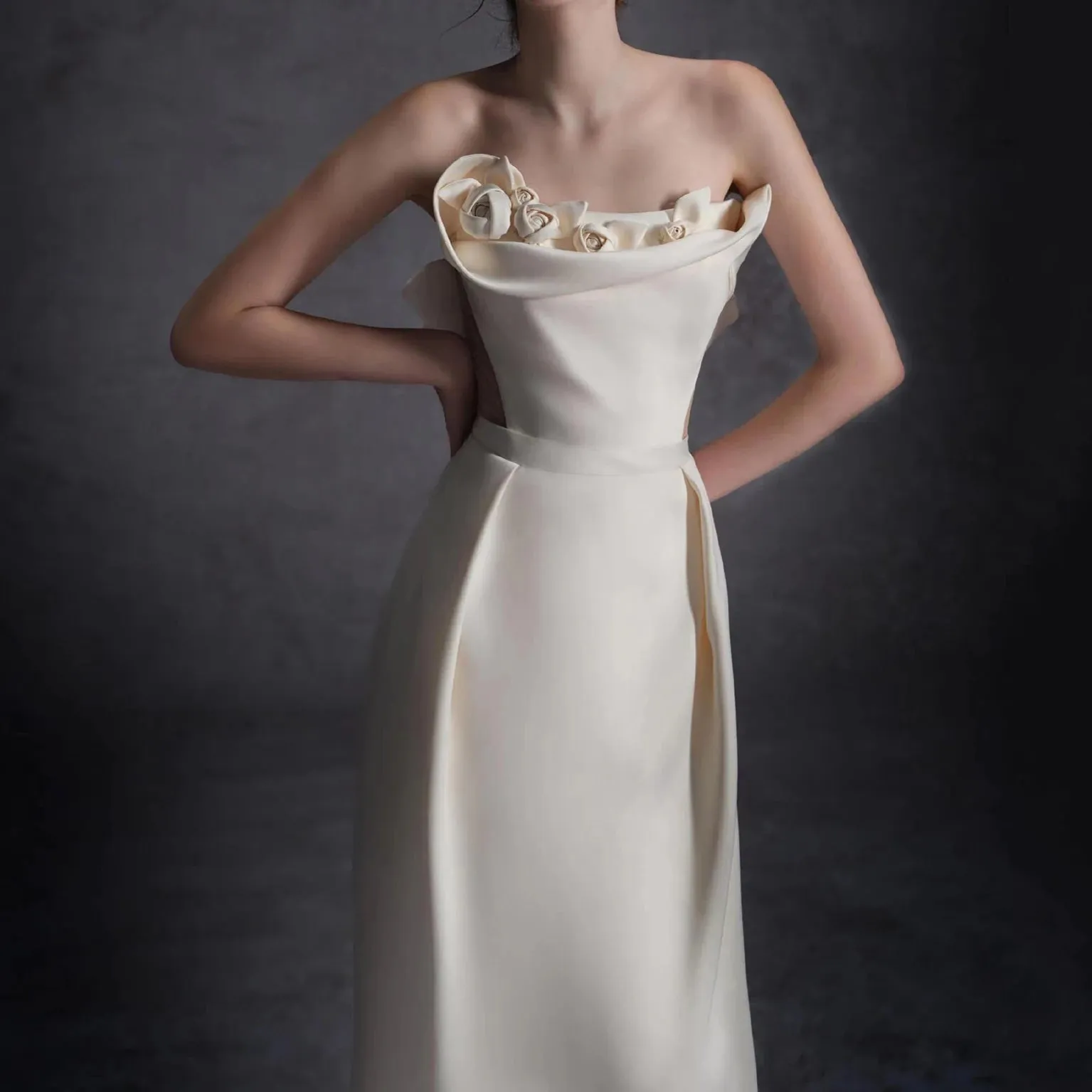 White Satin Dress