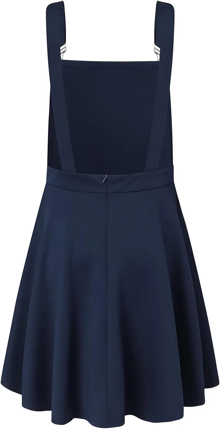 YOINS Overall Pinafore Dresses for Women Adjustable Straps Pleated Mini Cute Suspender Skirts Pinafore Dress