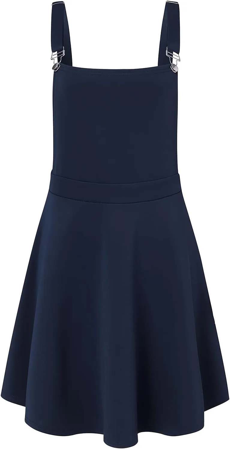 YOINS Overall Pinafore Dresses for Women Adjustable Straps Pleated Mini Cute Suspender Skirts Pinafore Dress